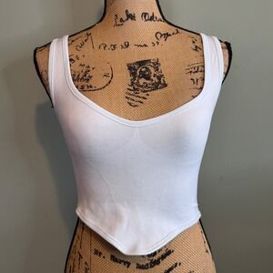 Out From Under Womens Y2K Coquette Clean Girl Summer Tank Top White Size M/L